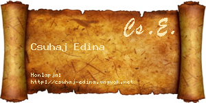 Csuhaj Edina névjegykártya